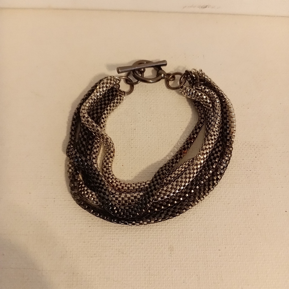 Black and silver chain bracelet